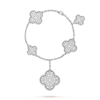 ¡®Glow¡¯CLOVER 6 MOTIFS SILVER DIAMOND BRACELET