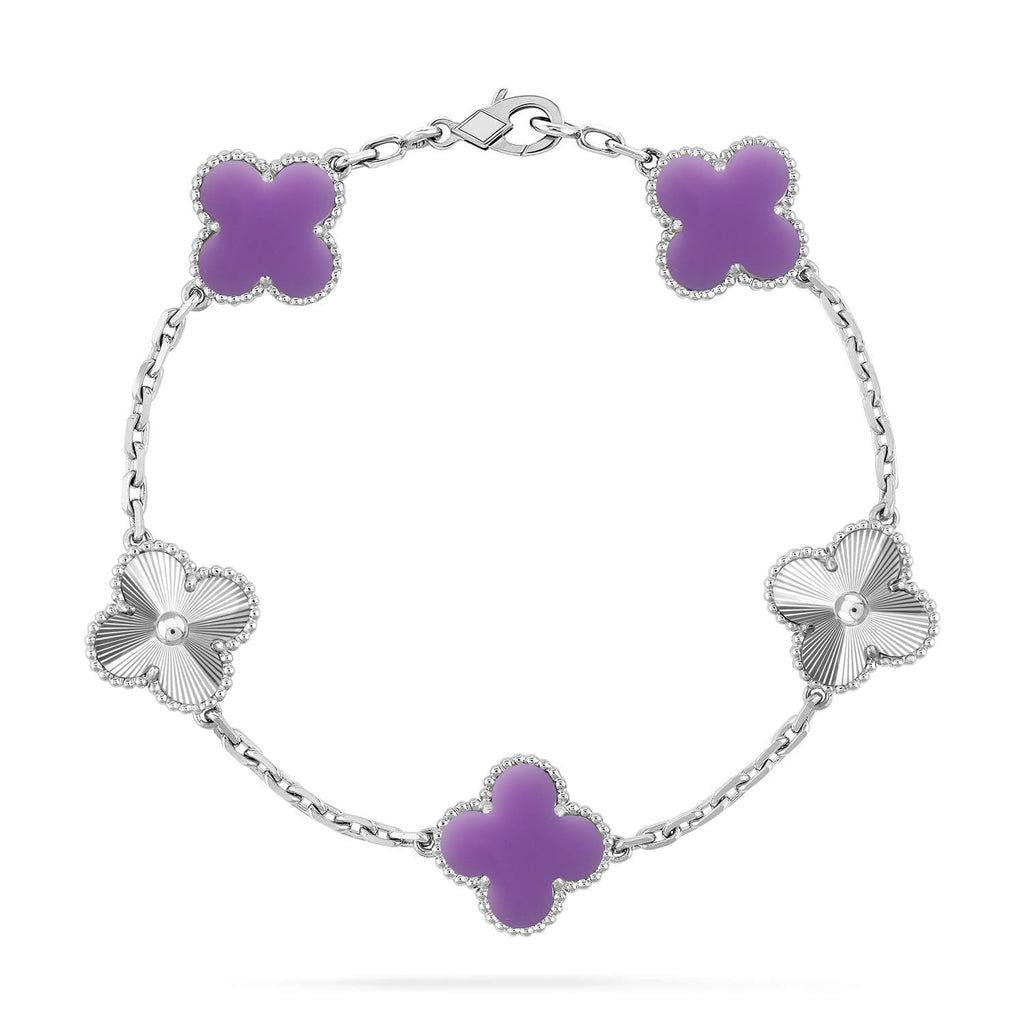 [Glow Jewelry]CLOVER 5 MOTIF LIGHT PURPLE BRACELET COLLECTION