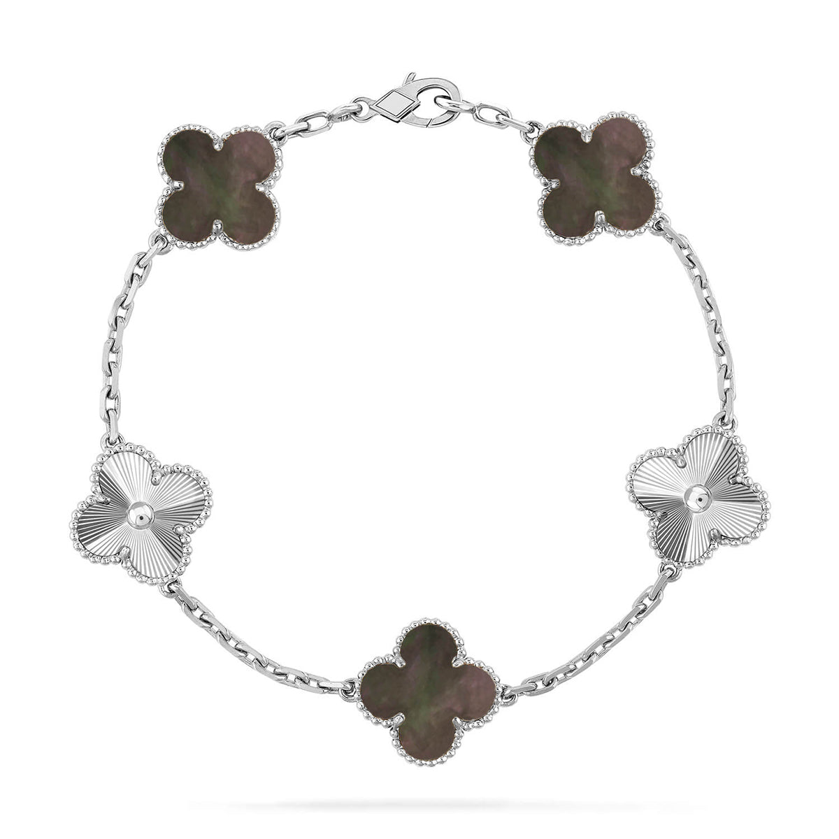 [Glow]New  CLOVER 5 MOTIF GRAY MOP BRACELET COLLECTION