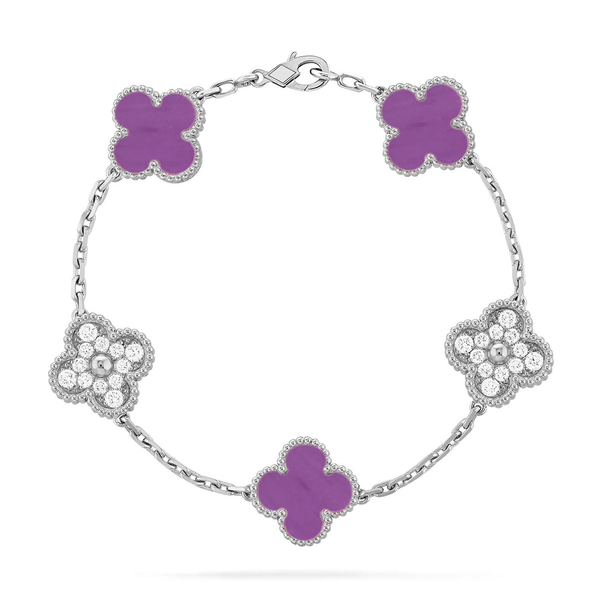 [Glow Jewelry] CLOVER 5 MOTIF VIOLET BRACELET COLLECTION