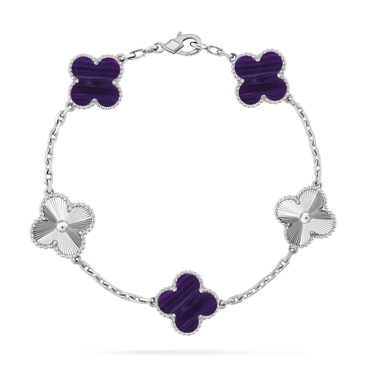 [Glow]New CLOVER 5 MOTIF PURPLE STRIPES BRACELET COLLECTION