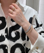 [Glow]2026 WOVEN-PATTERN BRACELET SET WITH FULL DIAMOND INLAY THREE-COLORS