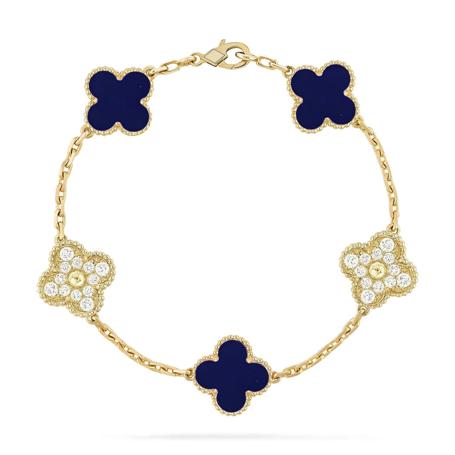 [Glow Jewelry]CLOVER 5 MOTIF LAPIS LAZULI BRACELET COLLECTION