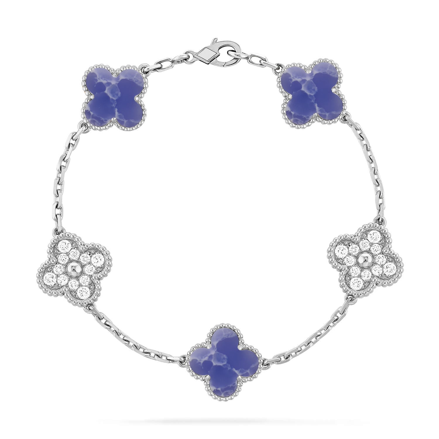 [Glow Jewelry]CLOVER 5 MOTIF BLUE VEINS BRACELET COLLECTION