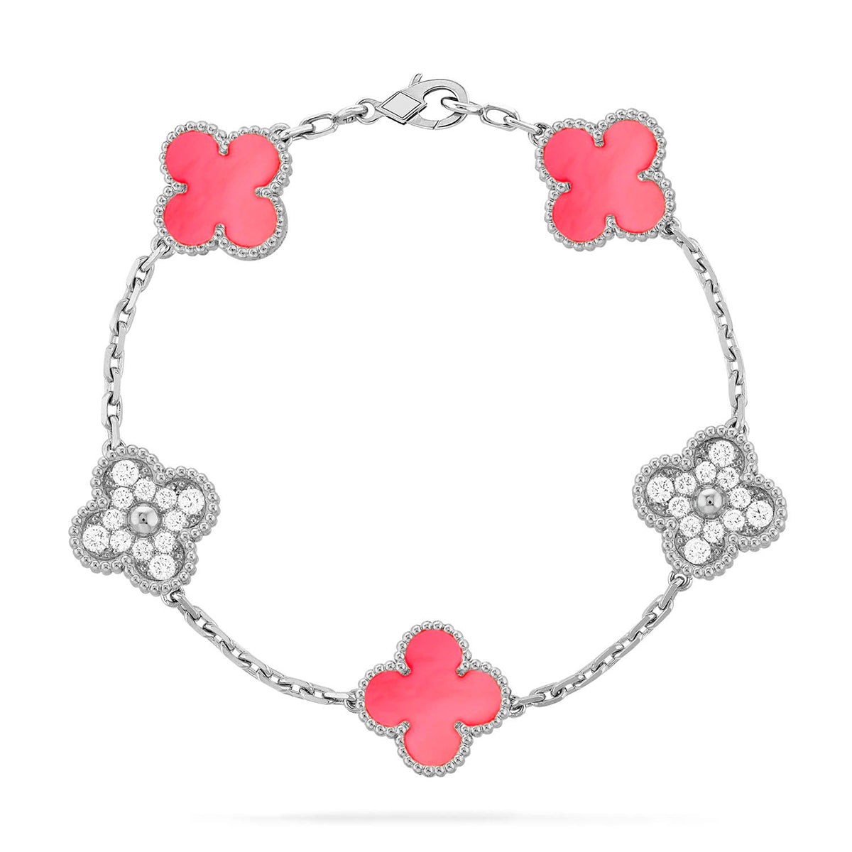 [Glow Jewelry] CLOVER 5 MOTIFS  PINK MOP BRACELET COLLECTION