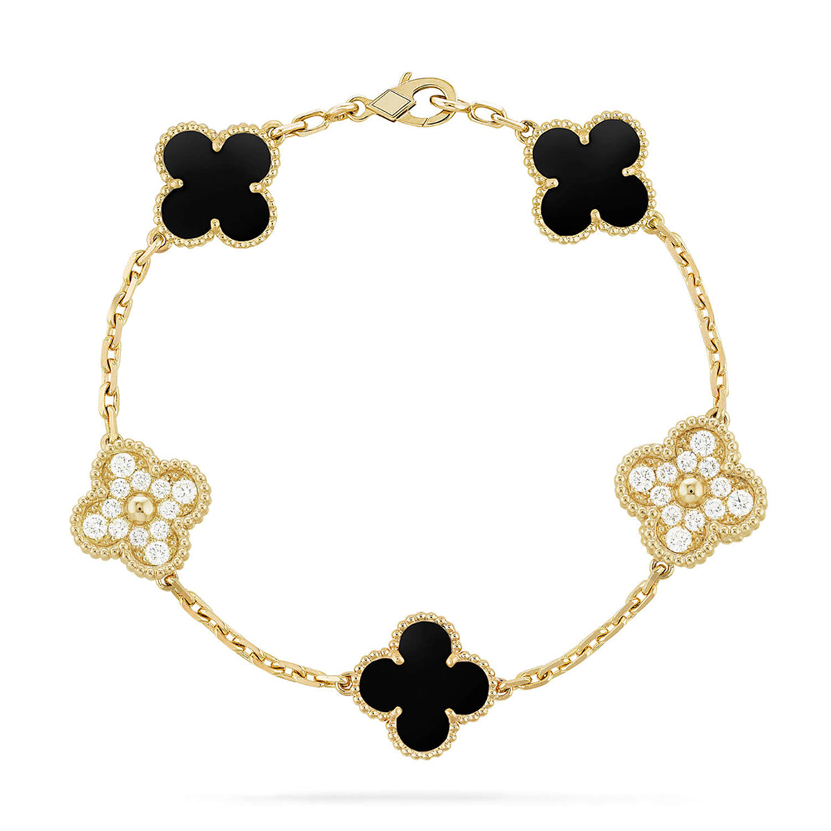 [Glow]New  CLOVER 5 MOTIF ONYXS BRACELET COLLECTION