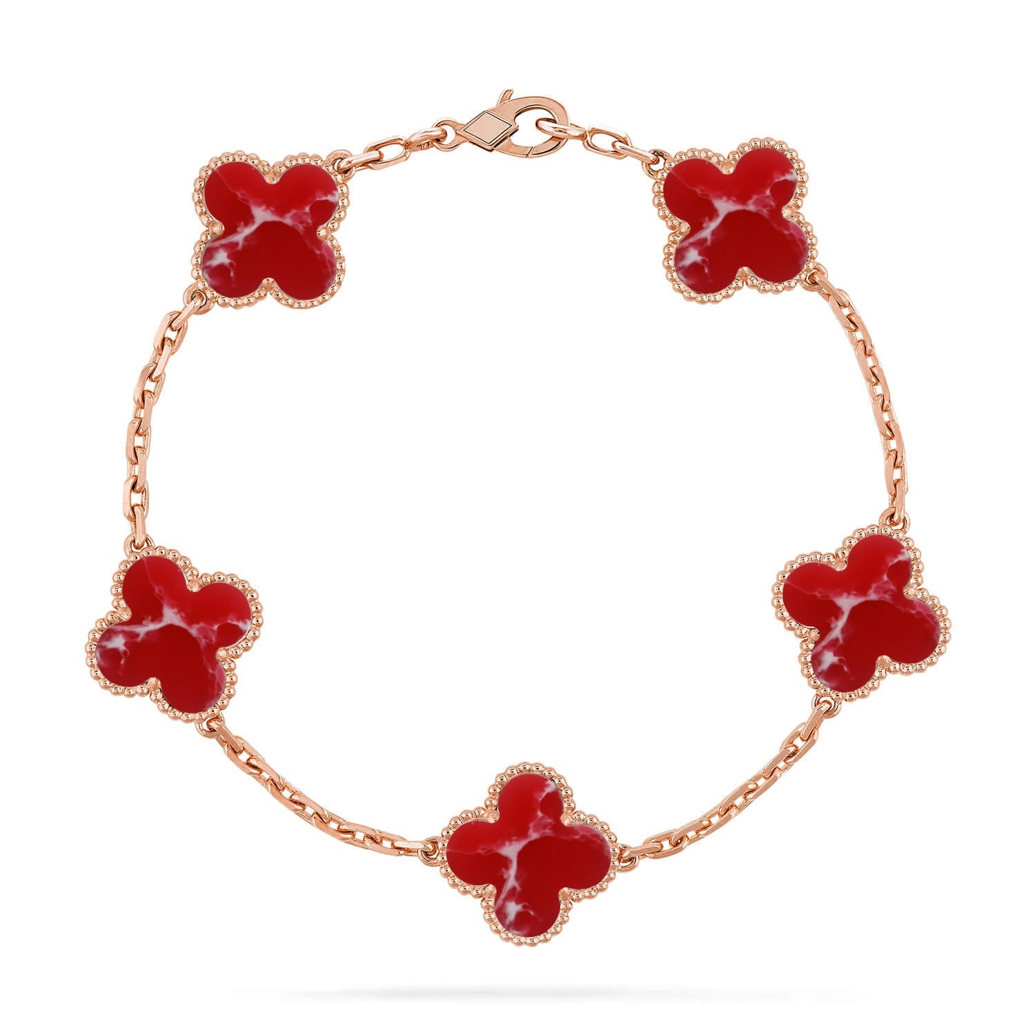 [Glow Jewelry]CLOVER 5 MOTIF RED PATTERN BRACELET COLLECTION