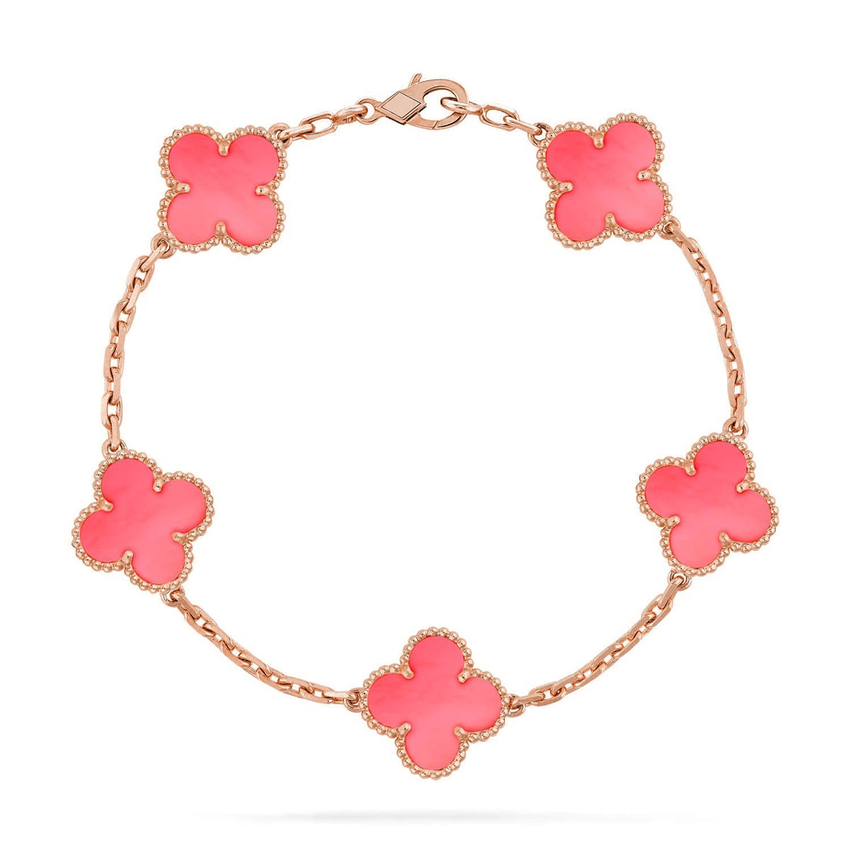 [Glow Jewelry] CLOVER 5 MOTIFS  PINK MOP BRACELET COLLECTION