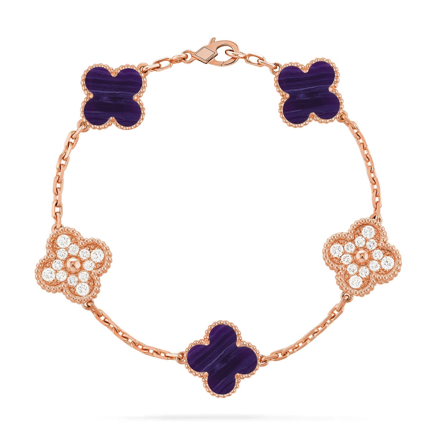 [Glow Jewelry]CLOVER 5 MOTIF PURPLE STRIPES BRACELET COLLECTION