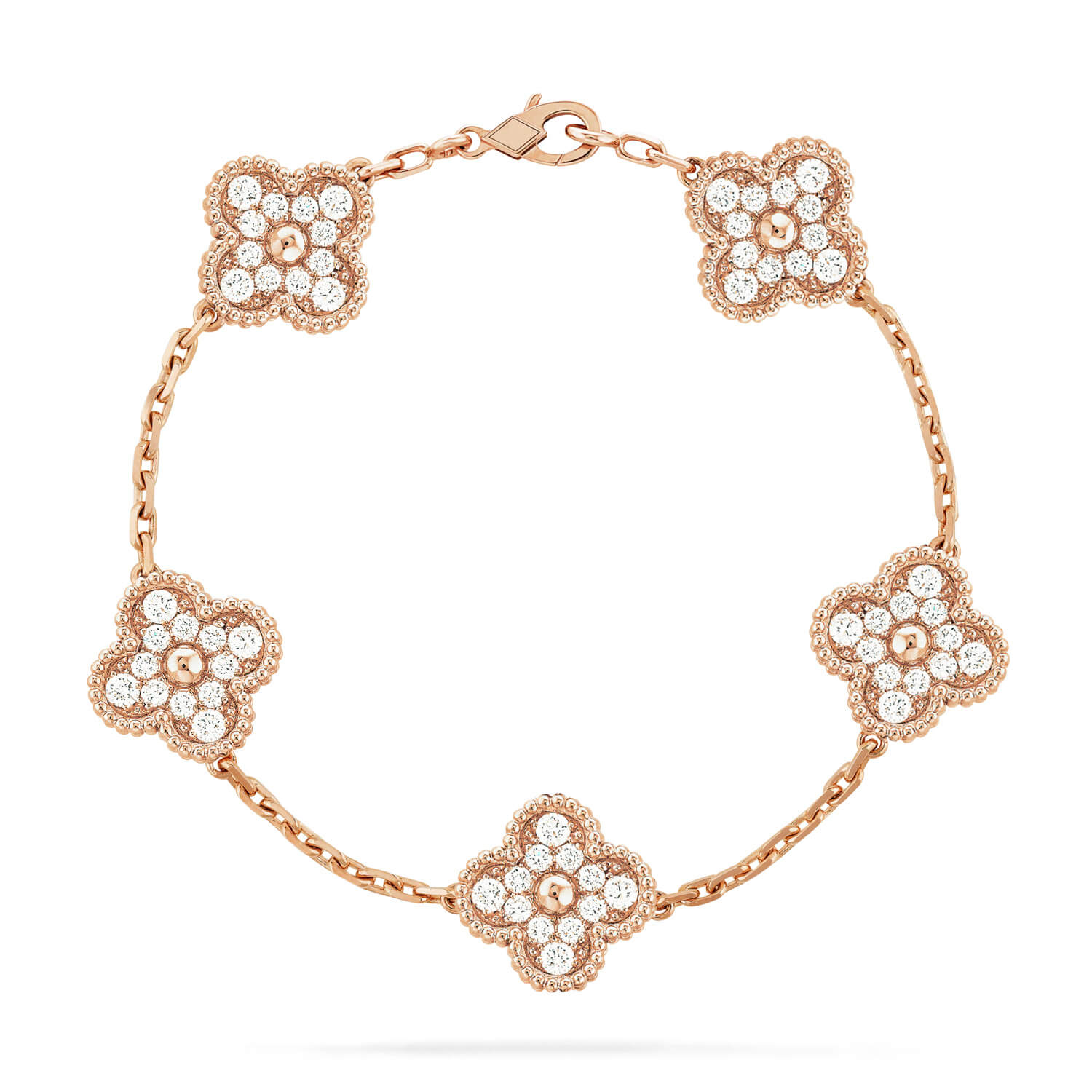 [Glow]New  CLOVER 5 MOTIF FULL DIAMOND BRACELET COLLECTION