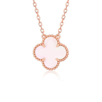 ¡®Glow¡¯CLOVER 15MM PINK MOTHER-OF-PEARL SINGLE FLOWER NECKLACE