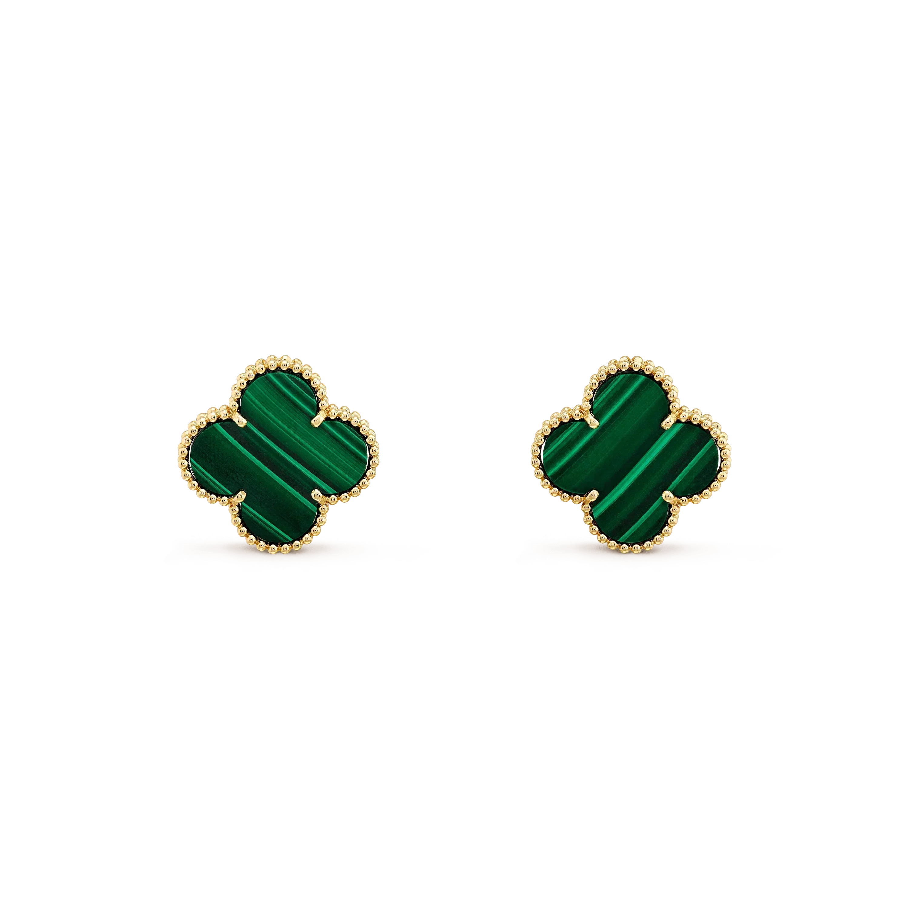 ¡®Glow¡¯CLOVER MINI 9.5MM MALACHITE  EARRINGS