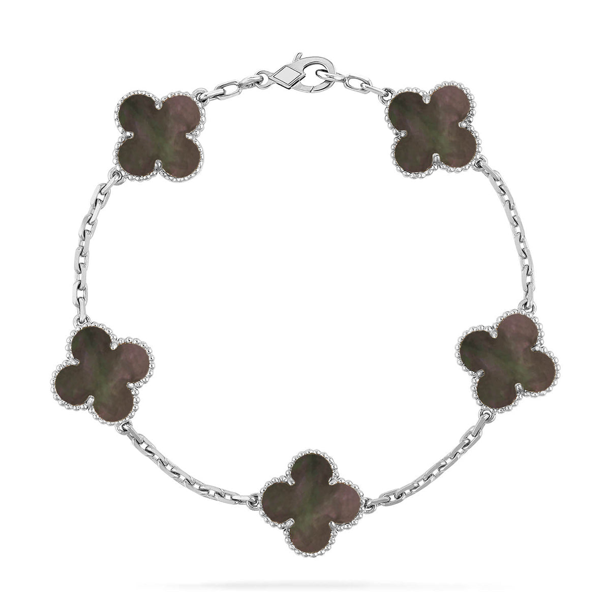 [Glow Jewelry] CLOVER 5 MOTIF GRAY MOP BRACELET COLLECTION