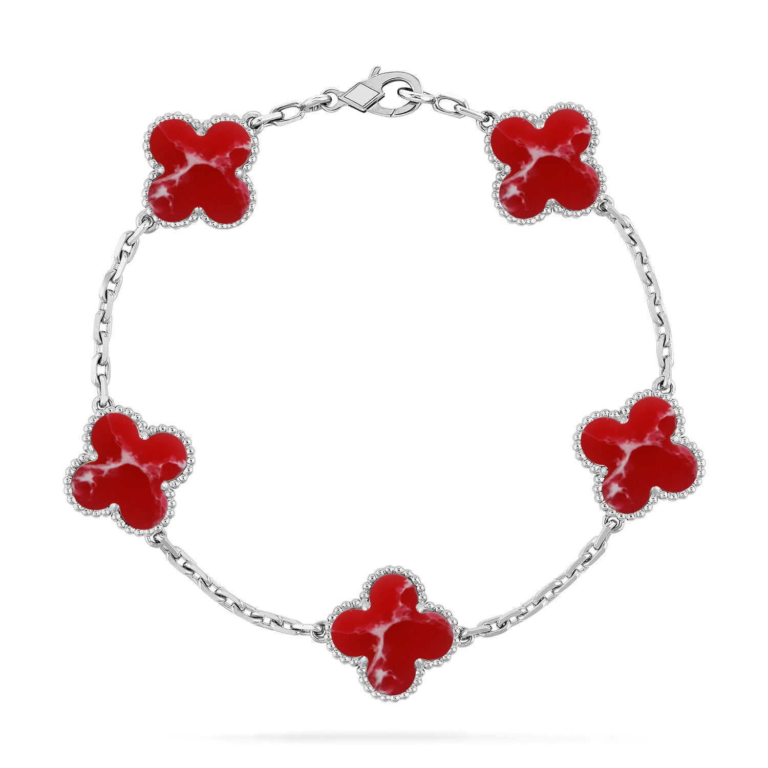 [Glow]New CLOVER 5 MOTIF RED PATTERN BRACELET COLLECTION
