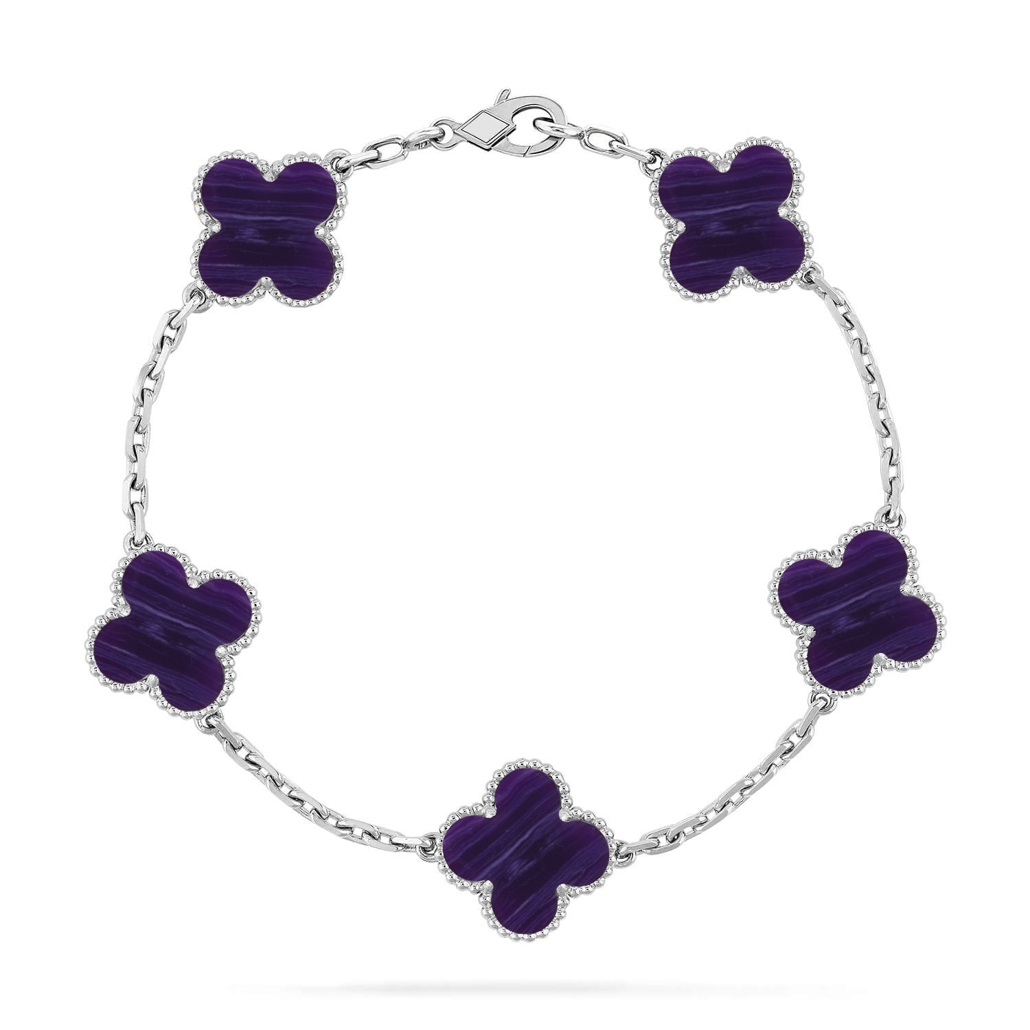 [Glow Jewelry]CLOVER 5 MOTIF PURPLE STRIPES BRACELET COLLECTION