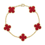 [Glow Jewelry] CLOVER 5 MOTIF RED CORNELIAN BRACELET COLLECTION
