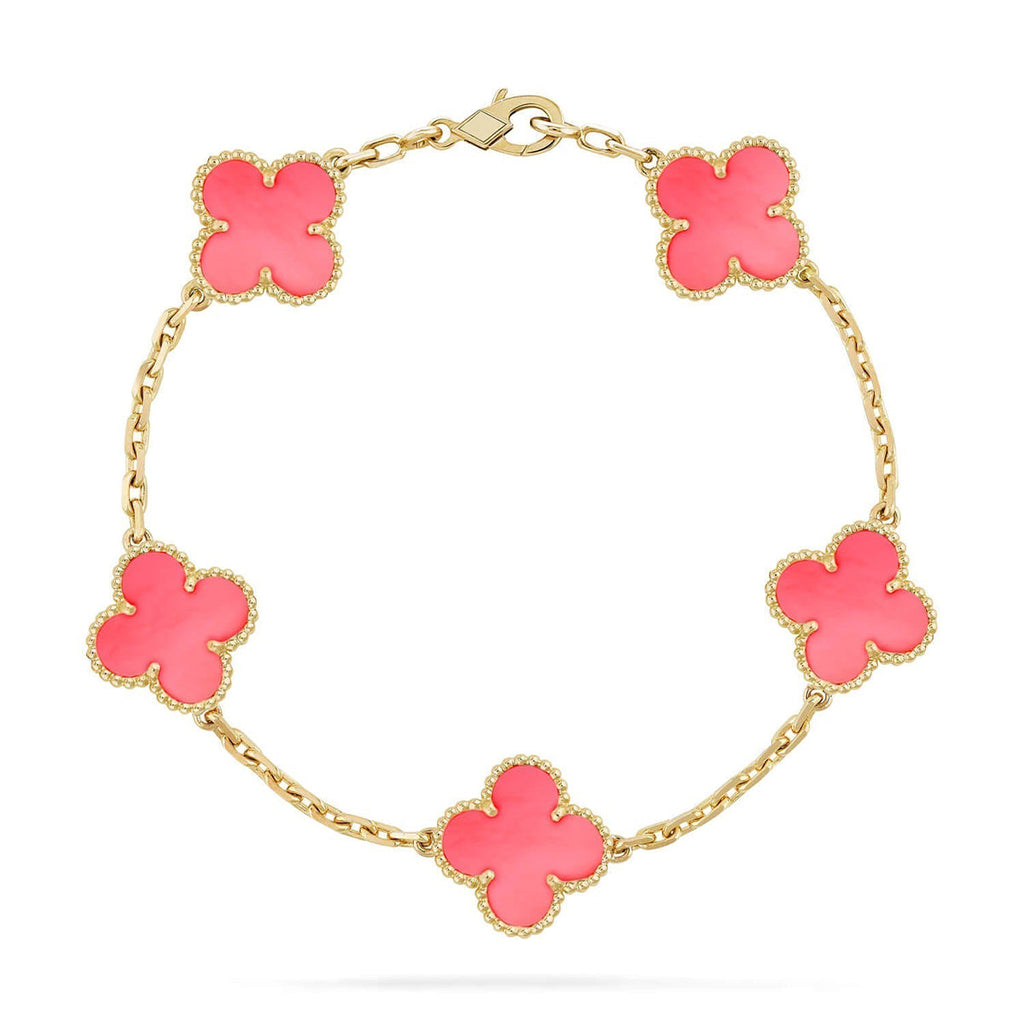 [Glow Jewelry] CLOVER 5 MOTIFS  PINK MOP BRACELET COLLECTION