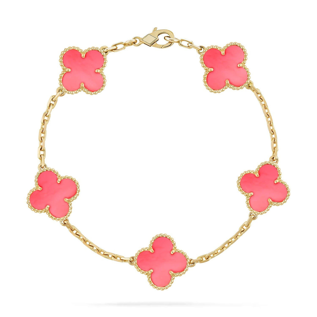 [Glow Jewelry] CLOVER 5 MOTIFS  PINK MOP BRACELET COLLECTION