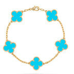 [Glow Jewelry] CLOVER 5 MOTIF TURQUOISE BRACELET COLLECTION