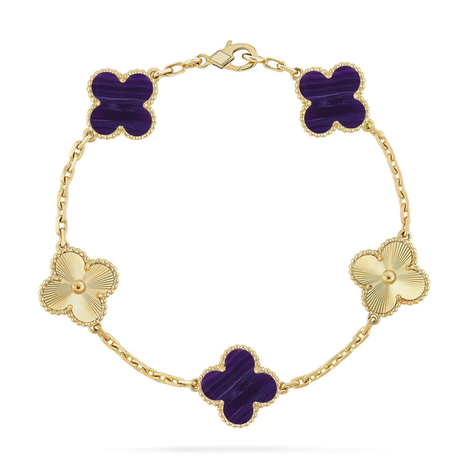 [Glow]New CLOVER 5 MOTIF PURPLE STRIPES BRACELET COLLECTION