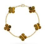 [Glow Jewelry] CLOVER 5 MOTIFS TIGER EYE BRACELET COLLECTION