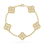 [Glow Jewelry] CLOVER 5 MOTIF FULL DIAMOND BRACELET COLLECTION