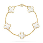 [Glow]New CLOVER WHITE PEARL MOP 5 MOTIF BRACELET COLLECTION