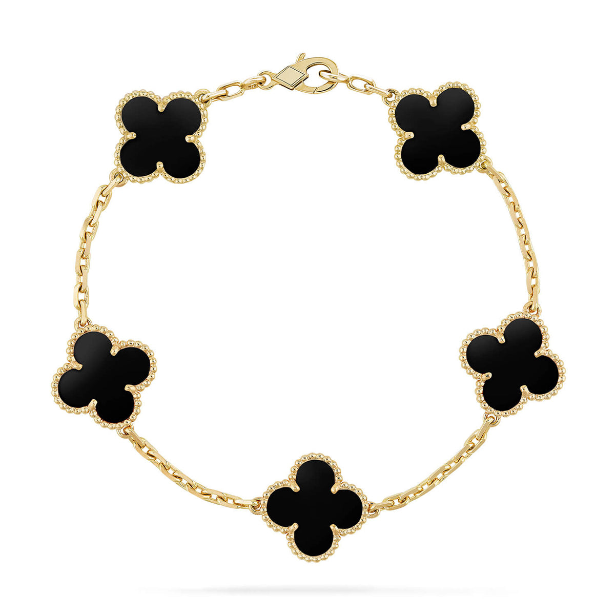 [Glow Jewelry] CLOVER 5 MOTIF ONYXS BRACELET COLLECTION