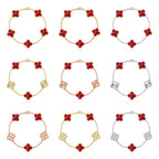 [Glow]New CLOVER 5 MOTIF RED PATTERN BRACELET COLLECTION