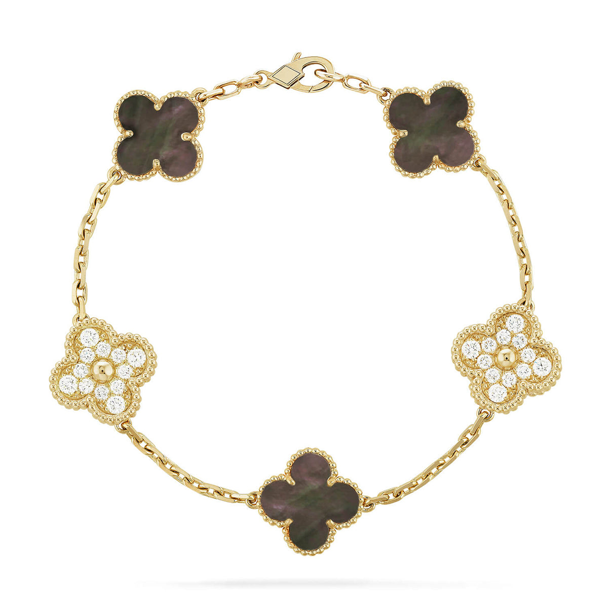 [Glow]New  CLOVER 5 MOTIF GRAY MOP BRACELET COLLECTION