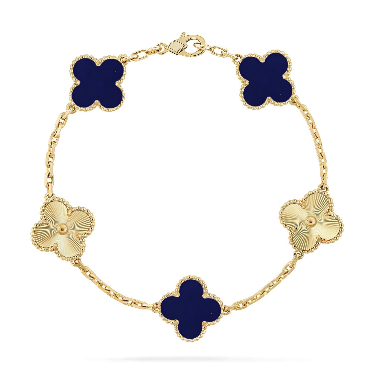 [Glow Jewelry]CLOVER 5 MOTIF LAPIS LAZULI BRACELET COLLECTION