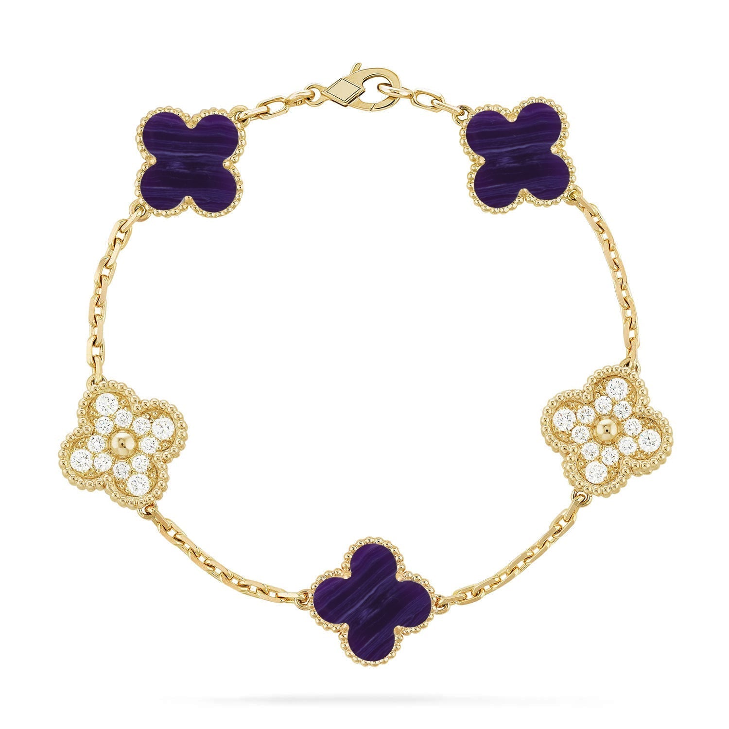 [Glow]New CLOVER 5 MOTIF PURPLE STRIPES BRACELET COLLECTION