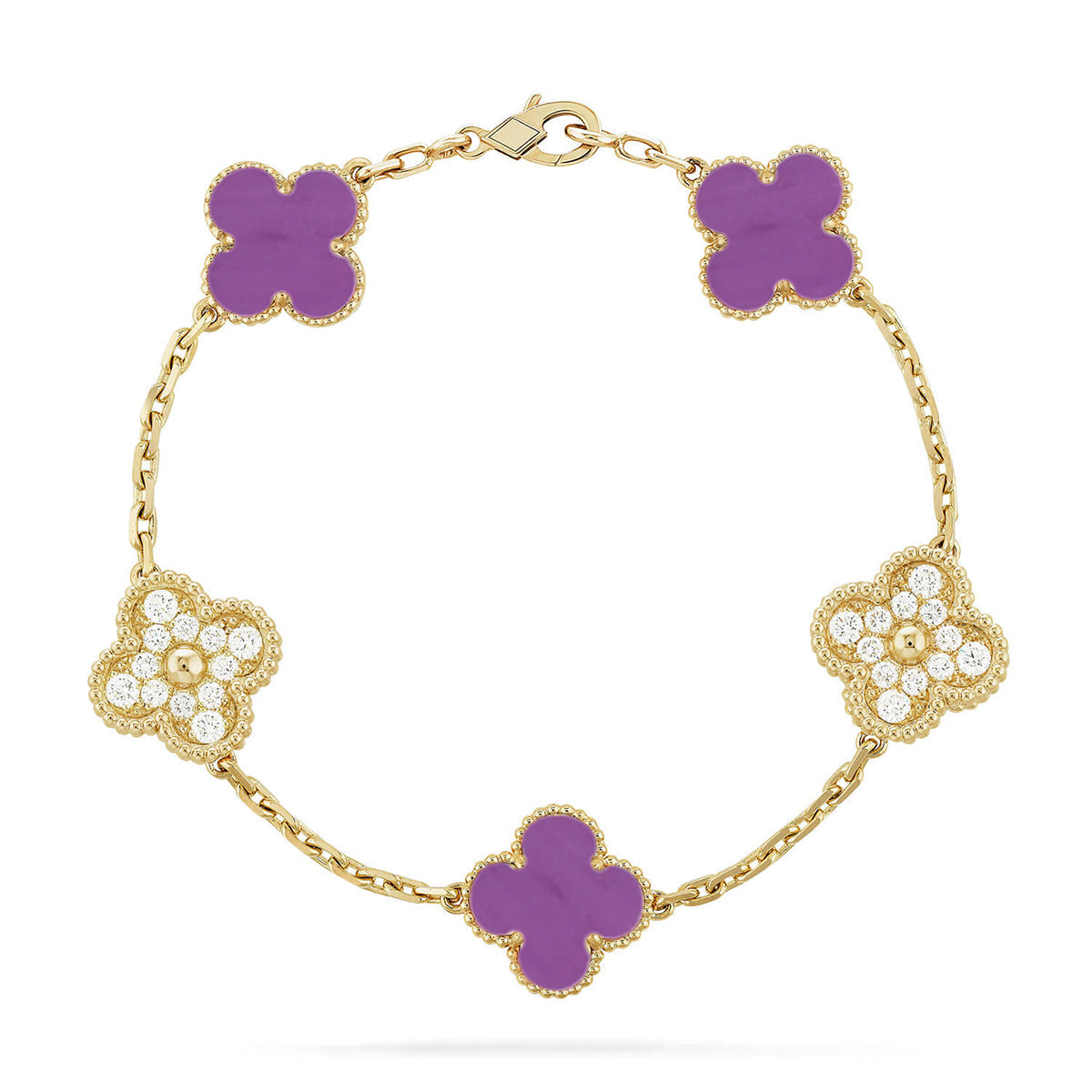 [Glow Jewelry] CLOVER 5 MOTIF VIOLET BRACELET COLLECTION