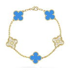 [Glow]New  CLOVER 5 MOTIF BLUE AGATE BRACELET COLLECTION