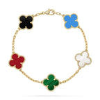 [Glow Jewelry]CLOVER 5 MOTIFS MULTICOLOR BRACELET