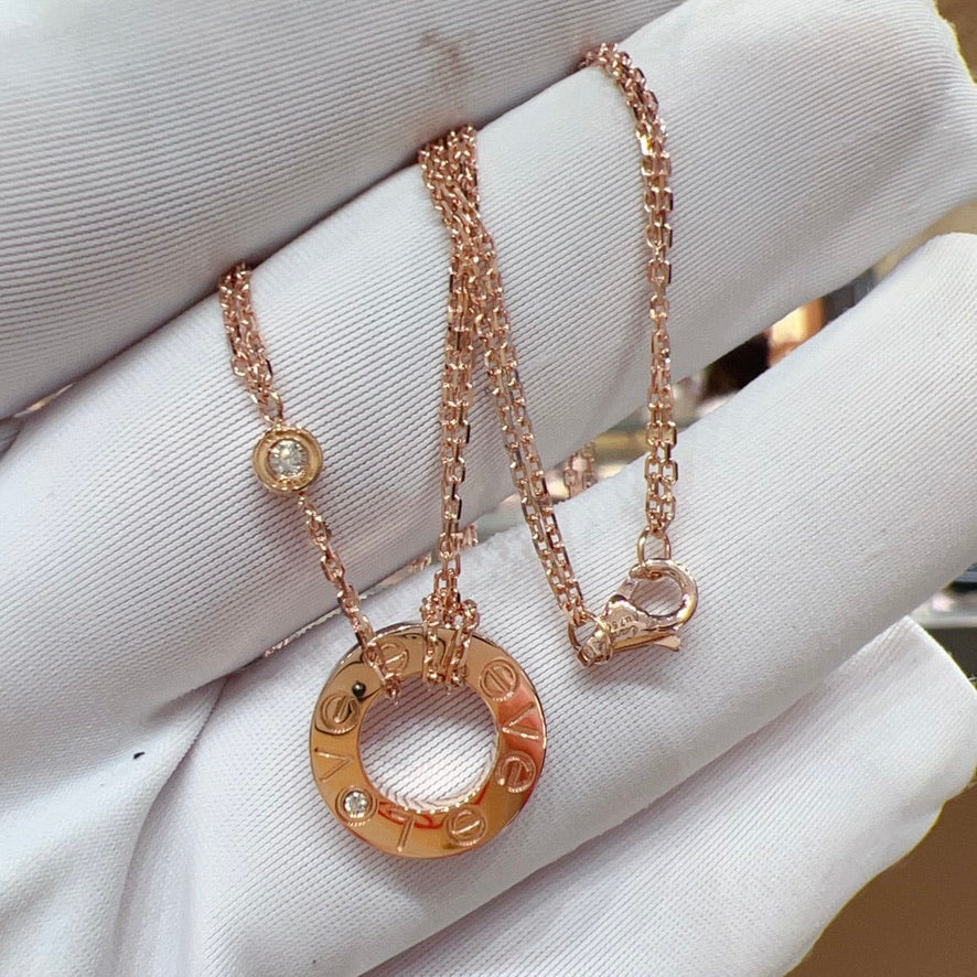 GlowLOVE NECKLACE 16MM 2 DIAMONDS