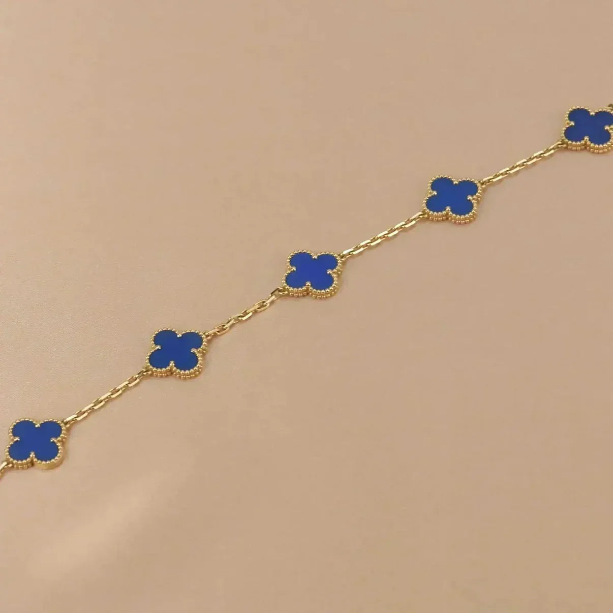 [Glow]New  CLOVER 5 MOTIF BLUE AGATE BRACELET COLLECTION