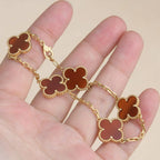 [Glow Jewelry] CLOVER 5 MOTIF RED CORNELIAN BRACELET COLLECTION
