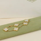 [Glow Jewelry]CLOVER WHITE PEARL MOP 5 MOTIF BRACELET COLLECTION