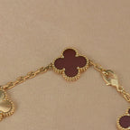 [Glow]New  CLOVER 5 MOTIF RED CORNELIAN BRACELET COLLECTION