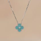 ¡®Glow¡¯CLOVER 15MM DIAMOND SVRES PORCELAIN  NECKLACE SILVER
