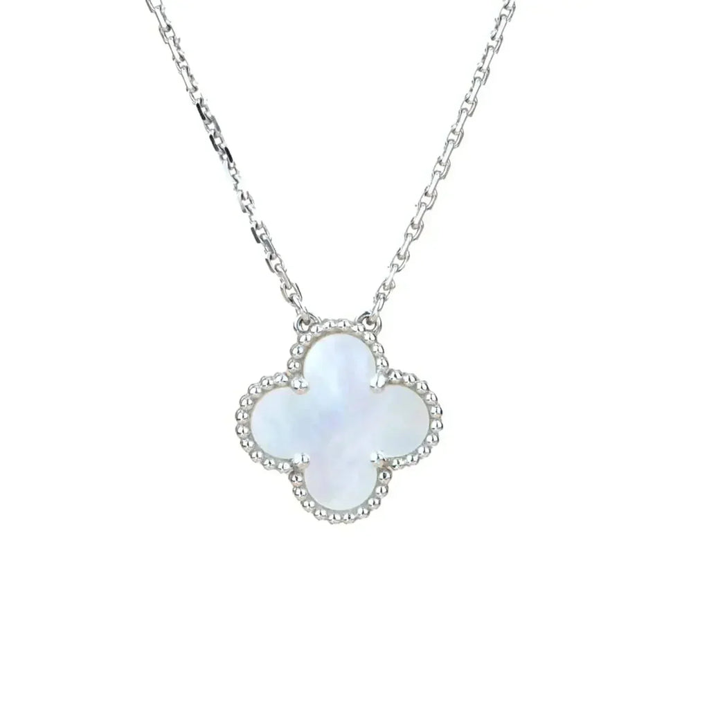¡®Glow¡¯CLOVER  15MM WHITE MOTHER-OF-PEARL SILVER