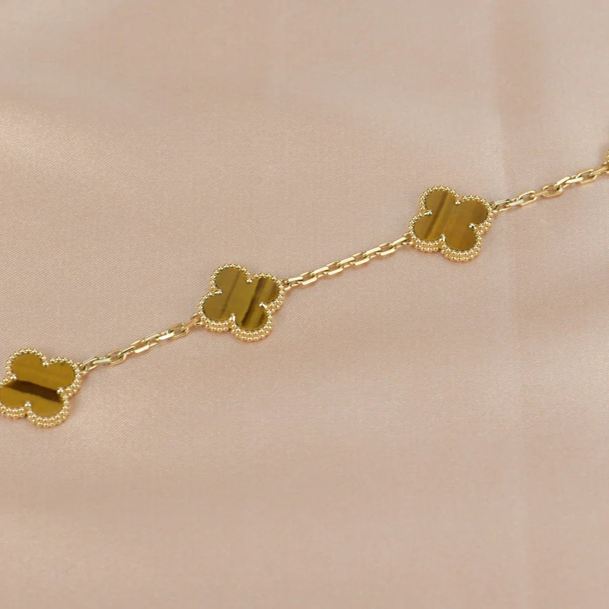 [Glow Jewelry] CLOVER 5 MOTIFS TIGER EYE BRACELET COLLECTION