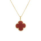 ¡®Glow¡¯CLOVER 25MM NECKLACE GOLD CARNELIAN