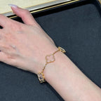 [Glow]New CLOVER 5 MOTIF ROCK CRYSTAL BRACELET