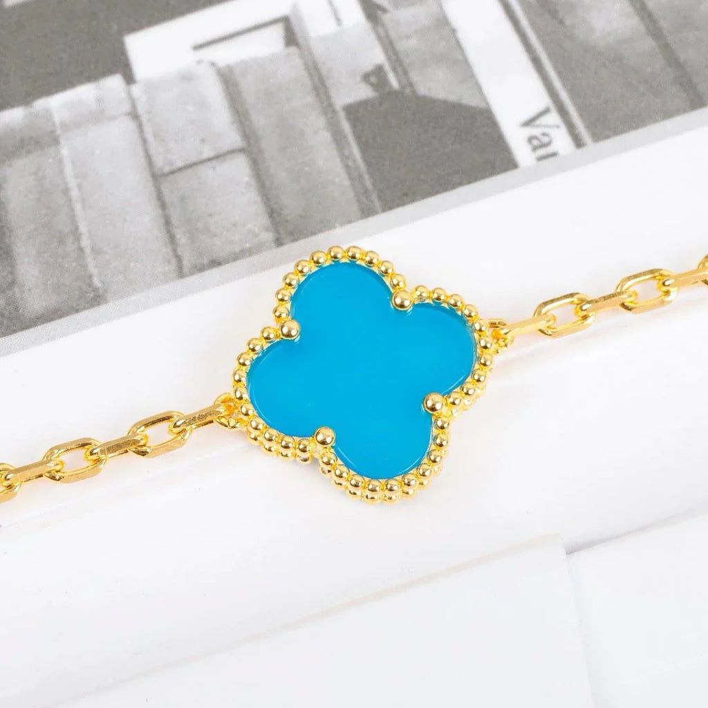 [Glow Jewelry] CLOVER 5 MOTIF TURQUOISE BRACELET COLLECTION