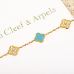 [Glow Jewelry] CLOVER 5 MOTIF TURQUOISE BRACELET COLLECTION