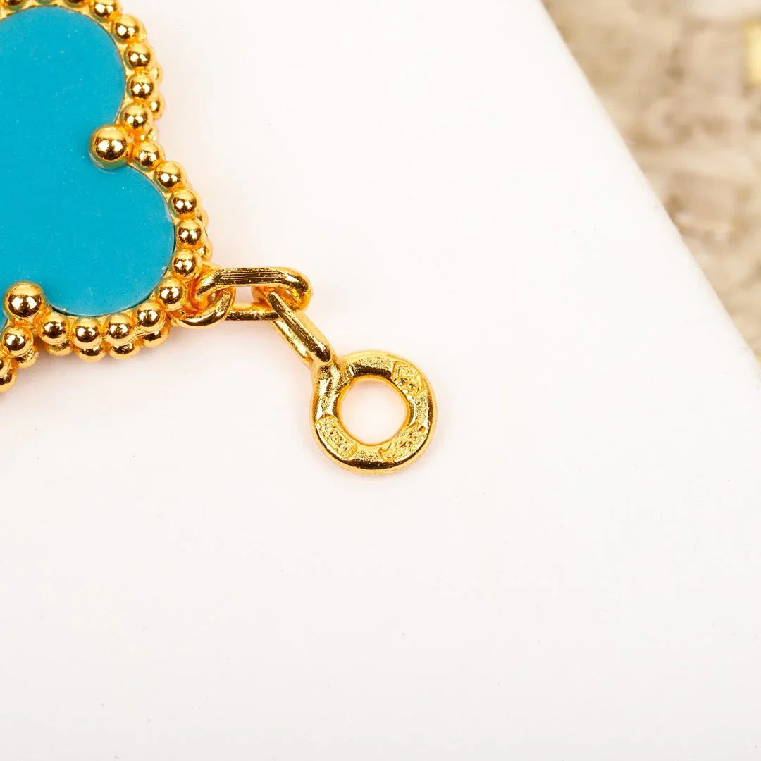 [Glow Jewelry] CLOVER 5 MOTIF TURQUOISE BRACELET COLLECTION