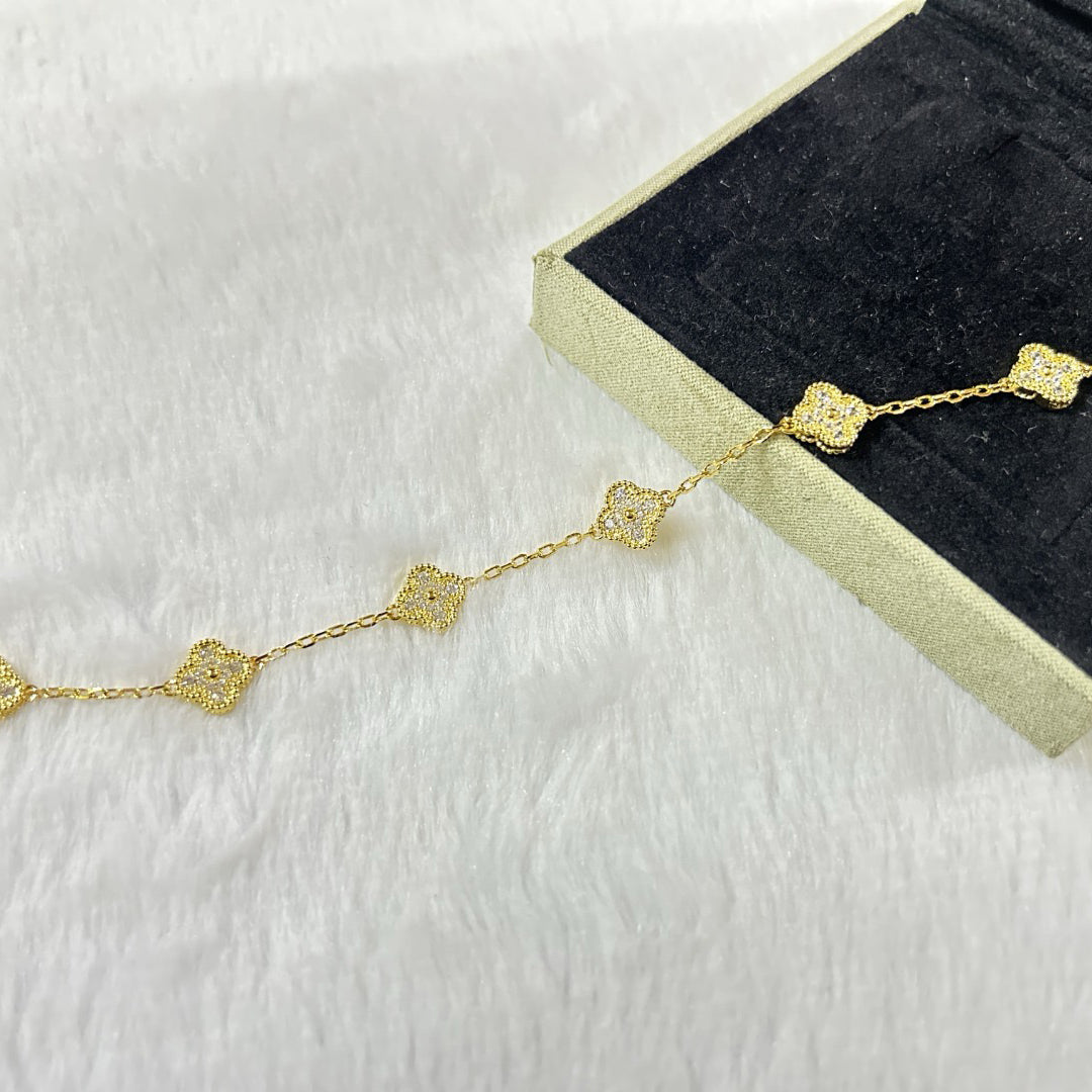 [Glow]New CLOVER 6 MOTIF DIAMOND BRACELET