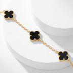 ¡®Glow¡¯CLOVER 10 MOTIFS ONYX NECKLACE